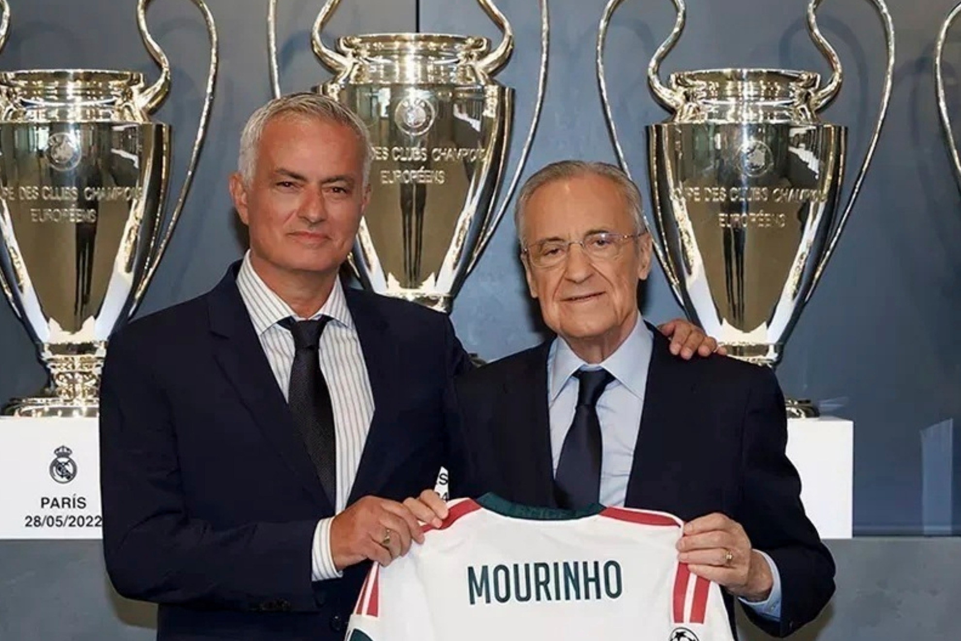 Mourinho, junto a Florentino el día de su presentación. REALMADRID.COM