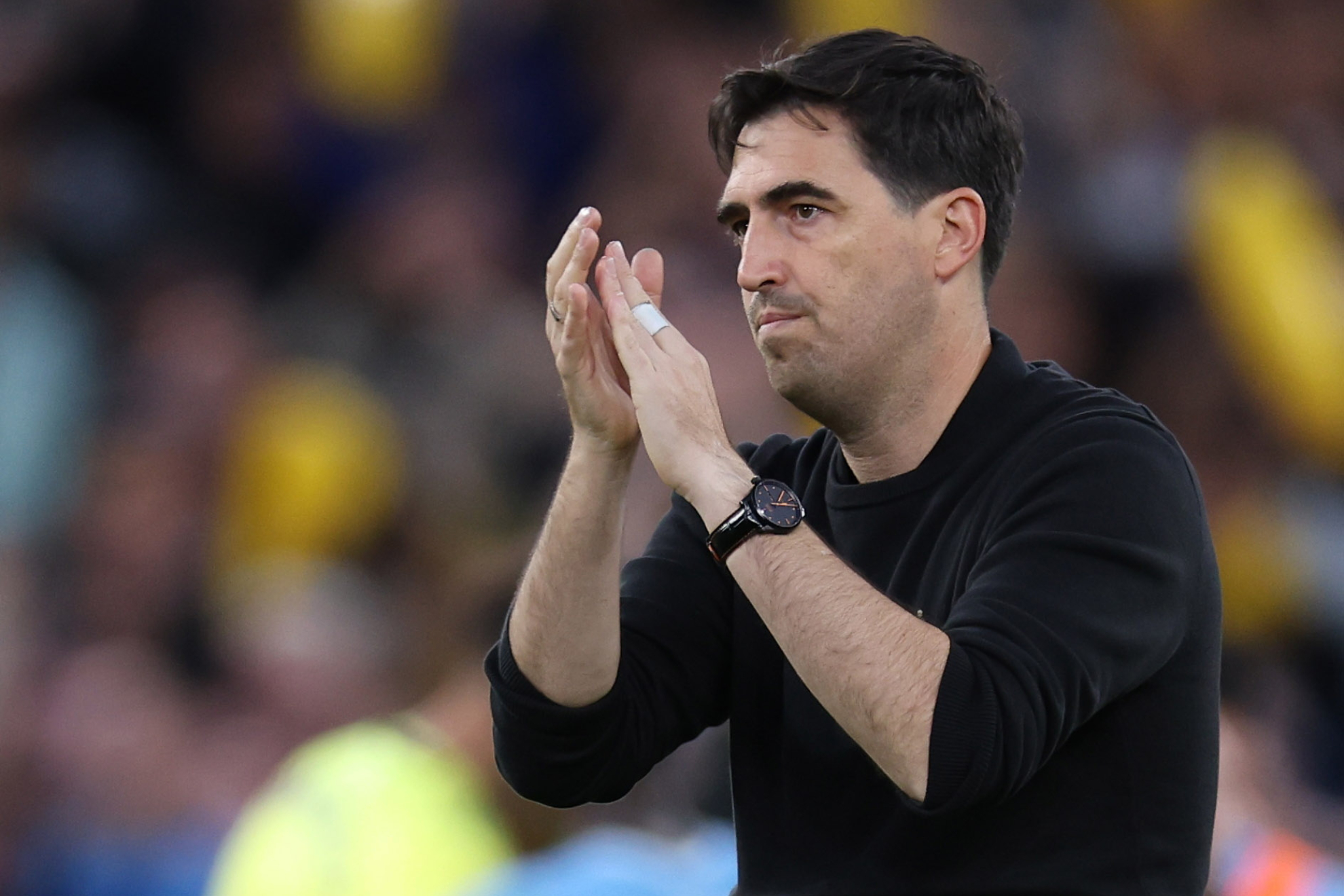 Andoni Iraola, entrenador del Liverpool, tras un partido en Anfield. EFE