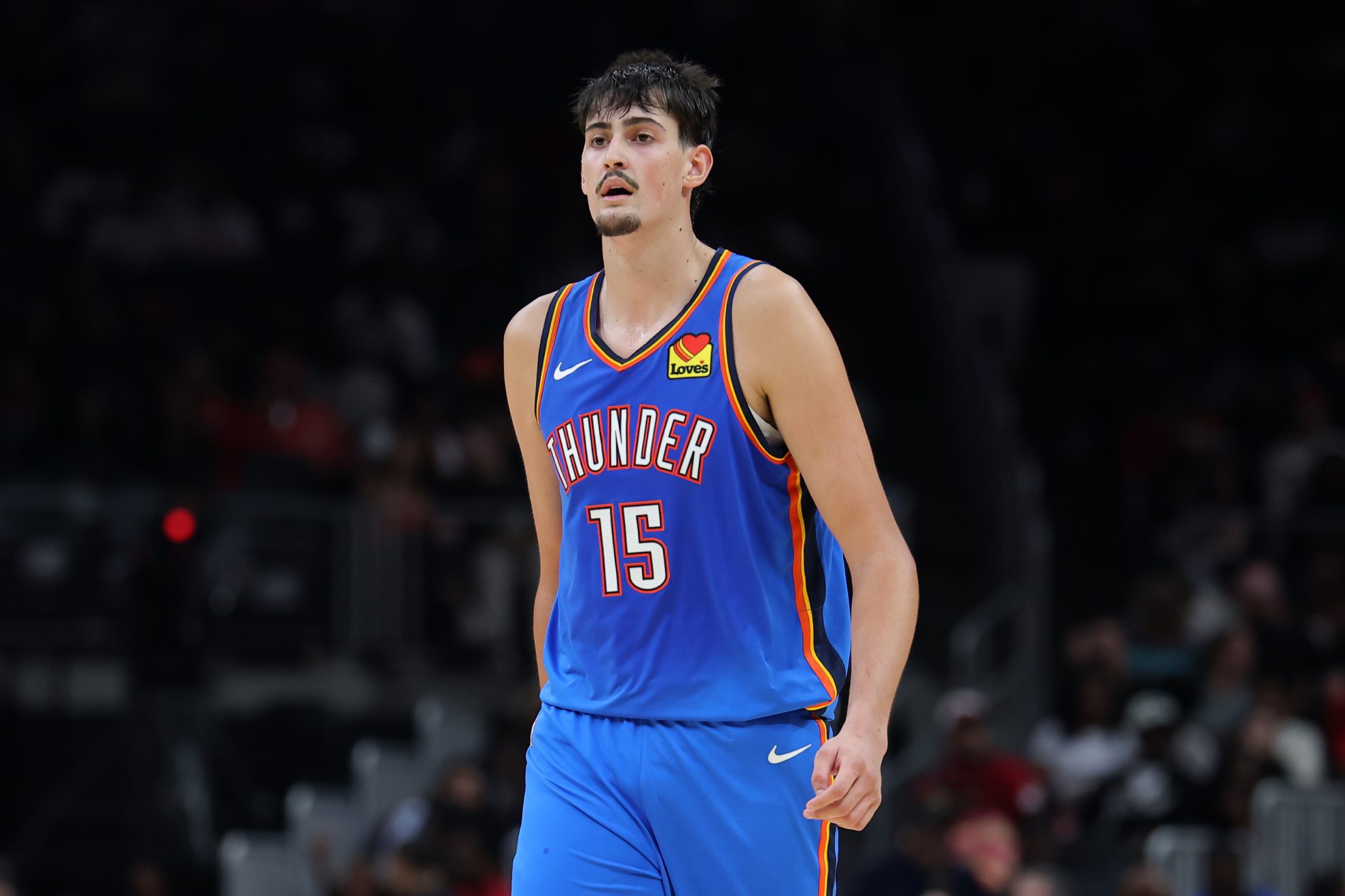 Aday Mara, en un partido de pretemporada NBA con los Thunder. Getty Images