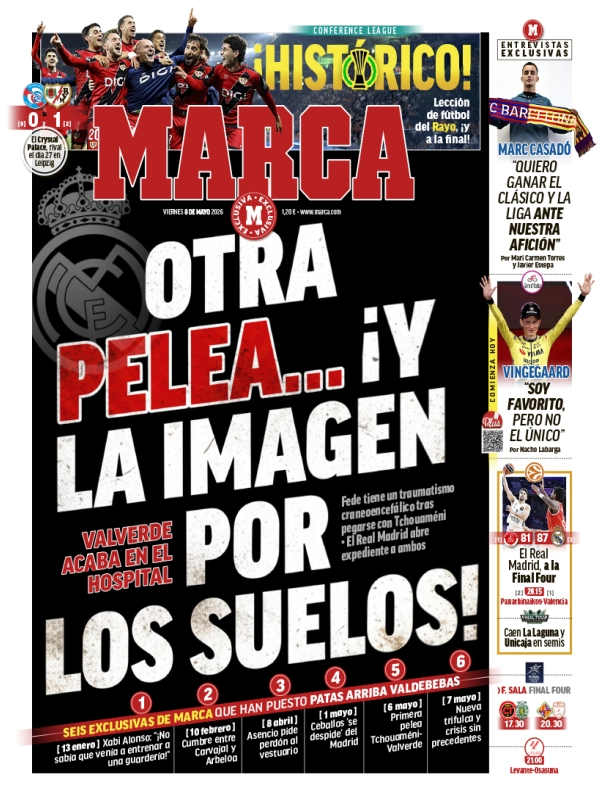 Portada de MARCA del 8 de mayo de 2026.