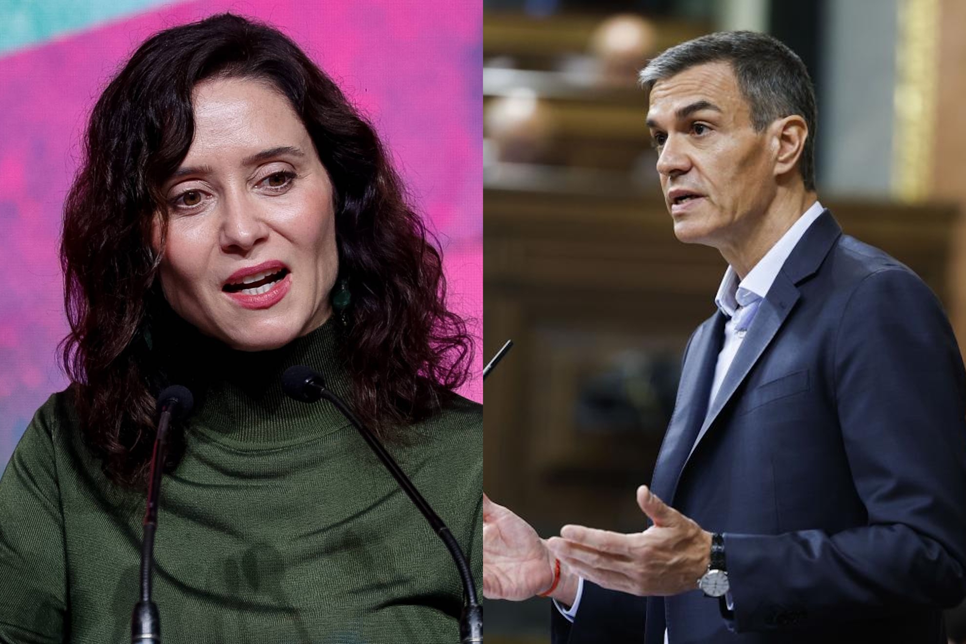 Ayuso y Pedro Sánchez.