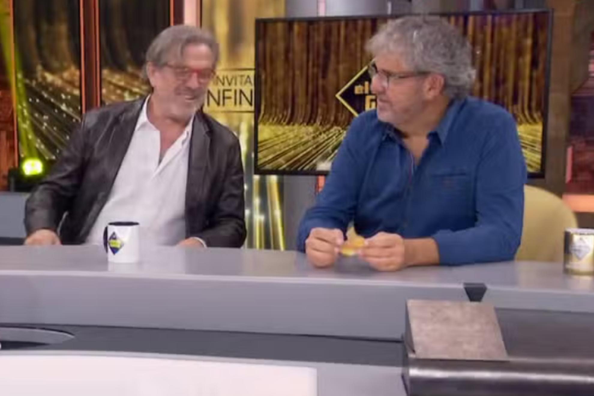 Pepe Navarro y Florentino Fernández, este lunes, durante su visita a 'El Hormiguero'. ATRESMEDIA