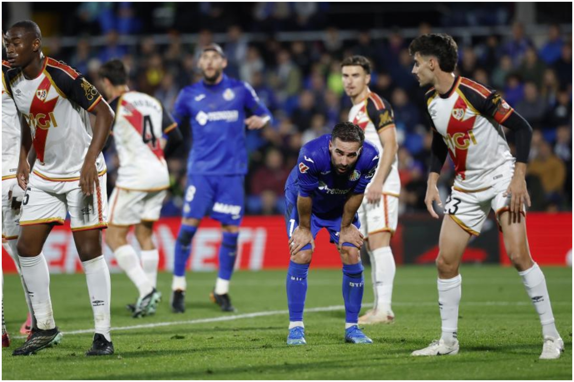 Carvajal en su debut con el Getafe ante el Rayo. CHEMA REY