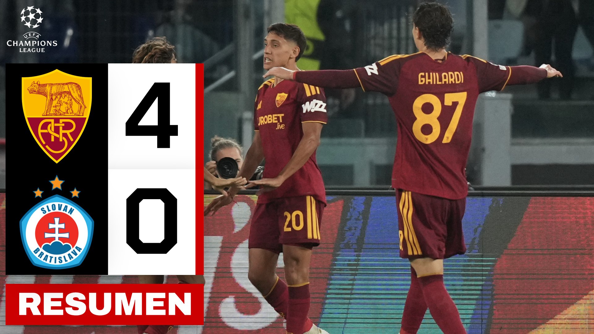 La Roma golea al Slovan sin contemplaciones.