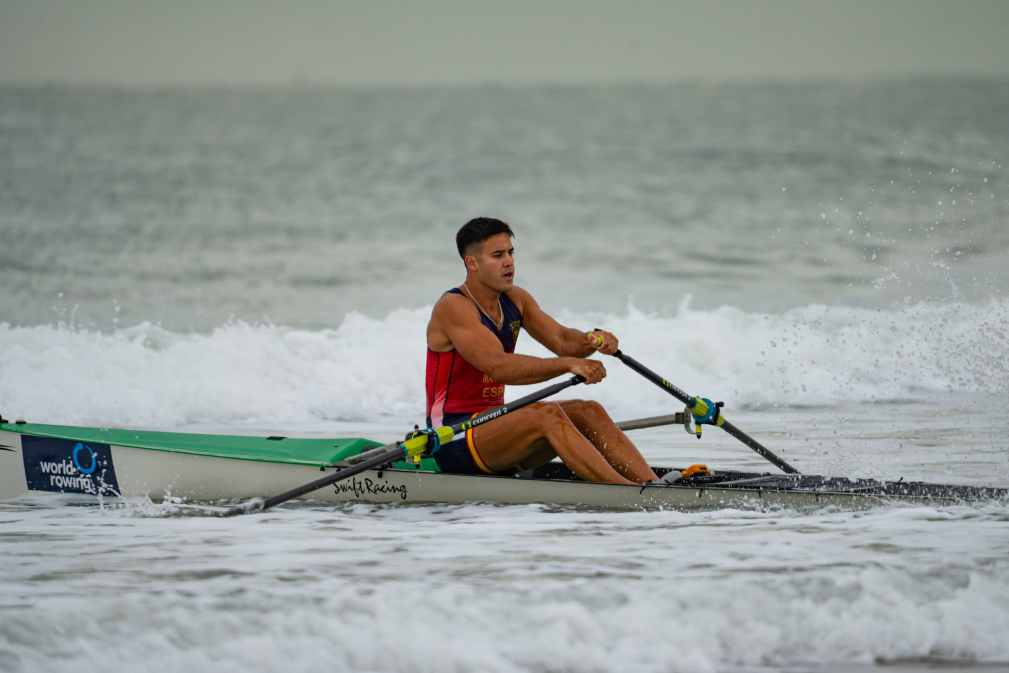Ander Martín durante una de sus regatas en este Mundial. @fed_esp_remo