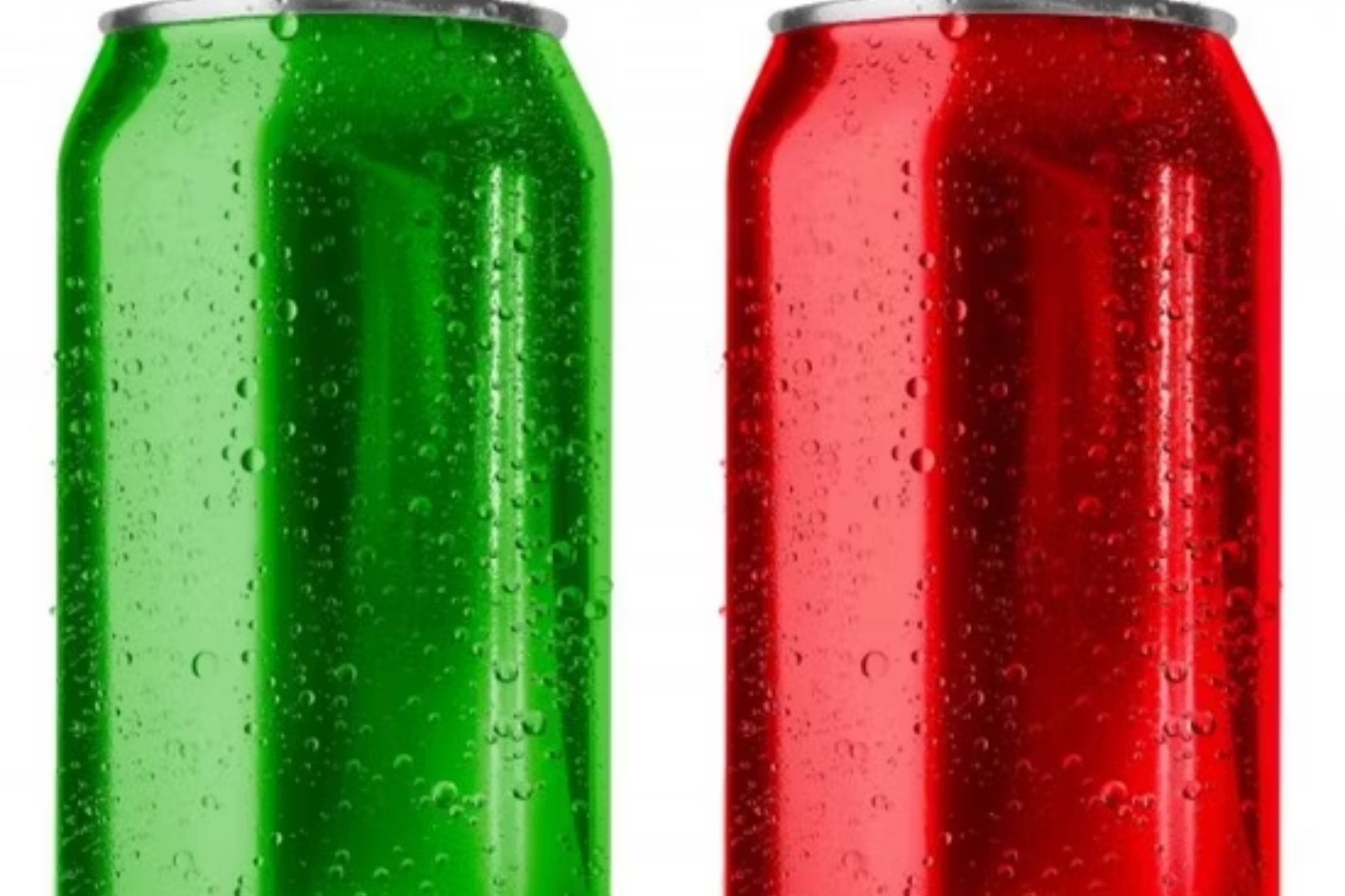 Cerveza de color verde y roja. IA