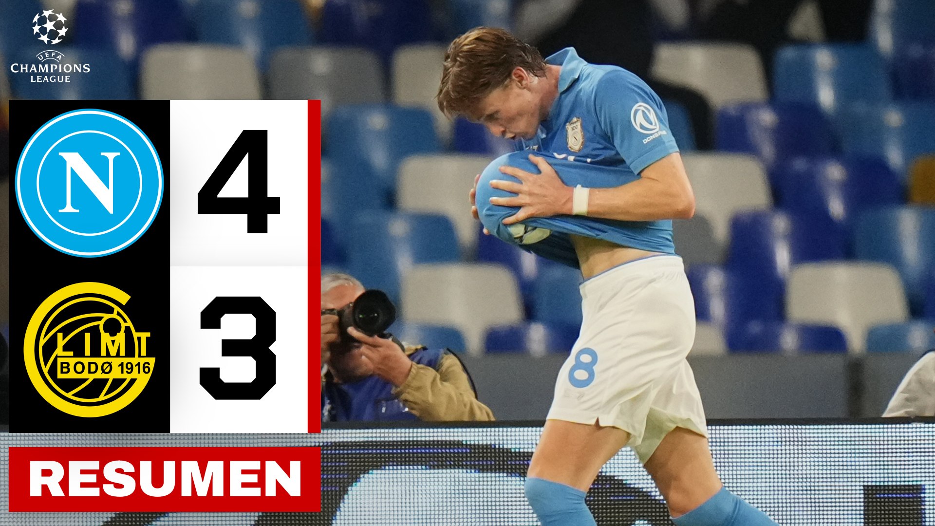 McTominay lidera la sufrida victoria del Nápoles ante el Bodo Glimt.
