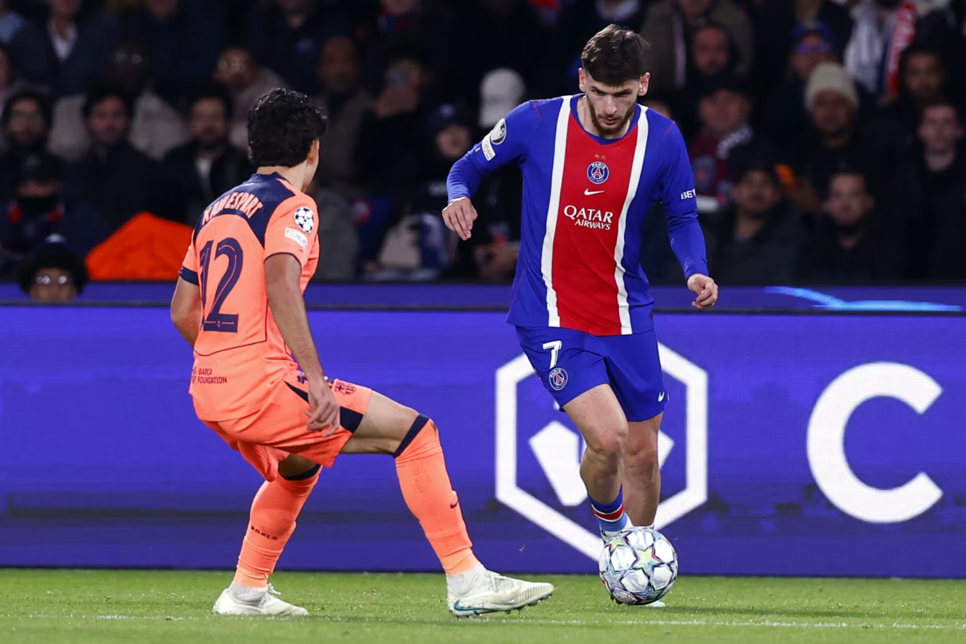 El futbolista, en la cita ante el Barça. PSG