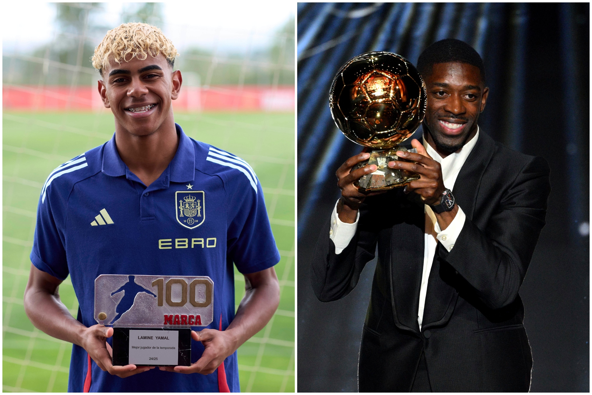 Lamine Yamal y Ousmane Dembélé, con Los 100 de MARCA y el Balón de Oro.