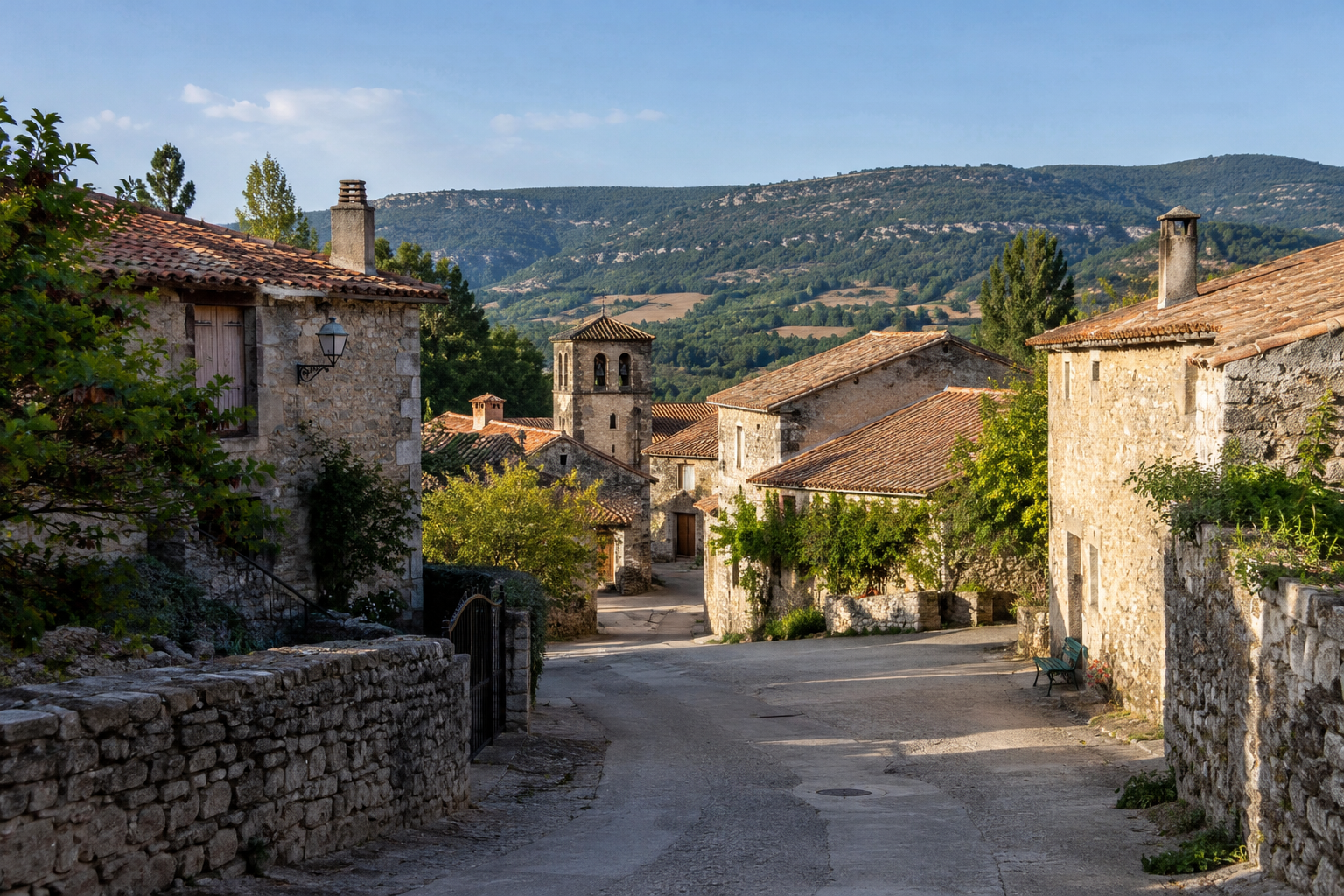 Calle de un pueblo Imagen creada por IA