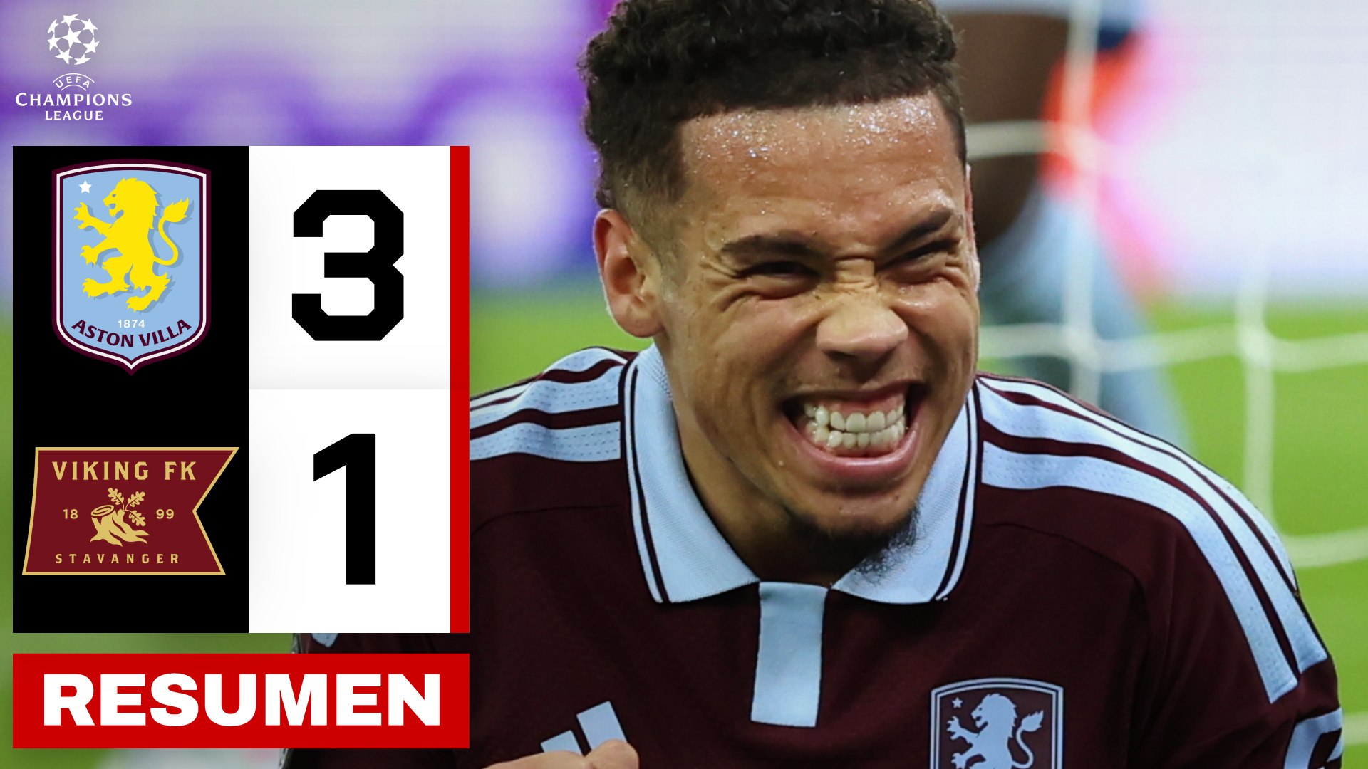 Plácida victoria del Aston Villa, que consigue el pleno de triunfos en las tres primeras jornadas.