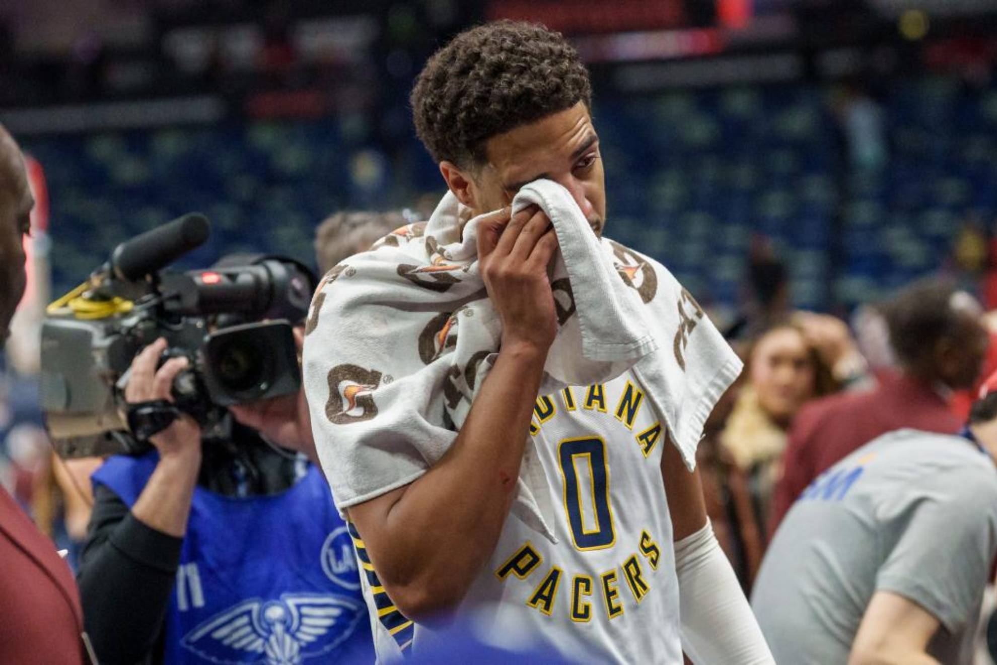 Tyrese Haliburton, emocionado después del encuentro. LAPRESSE