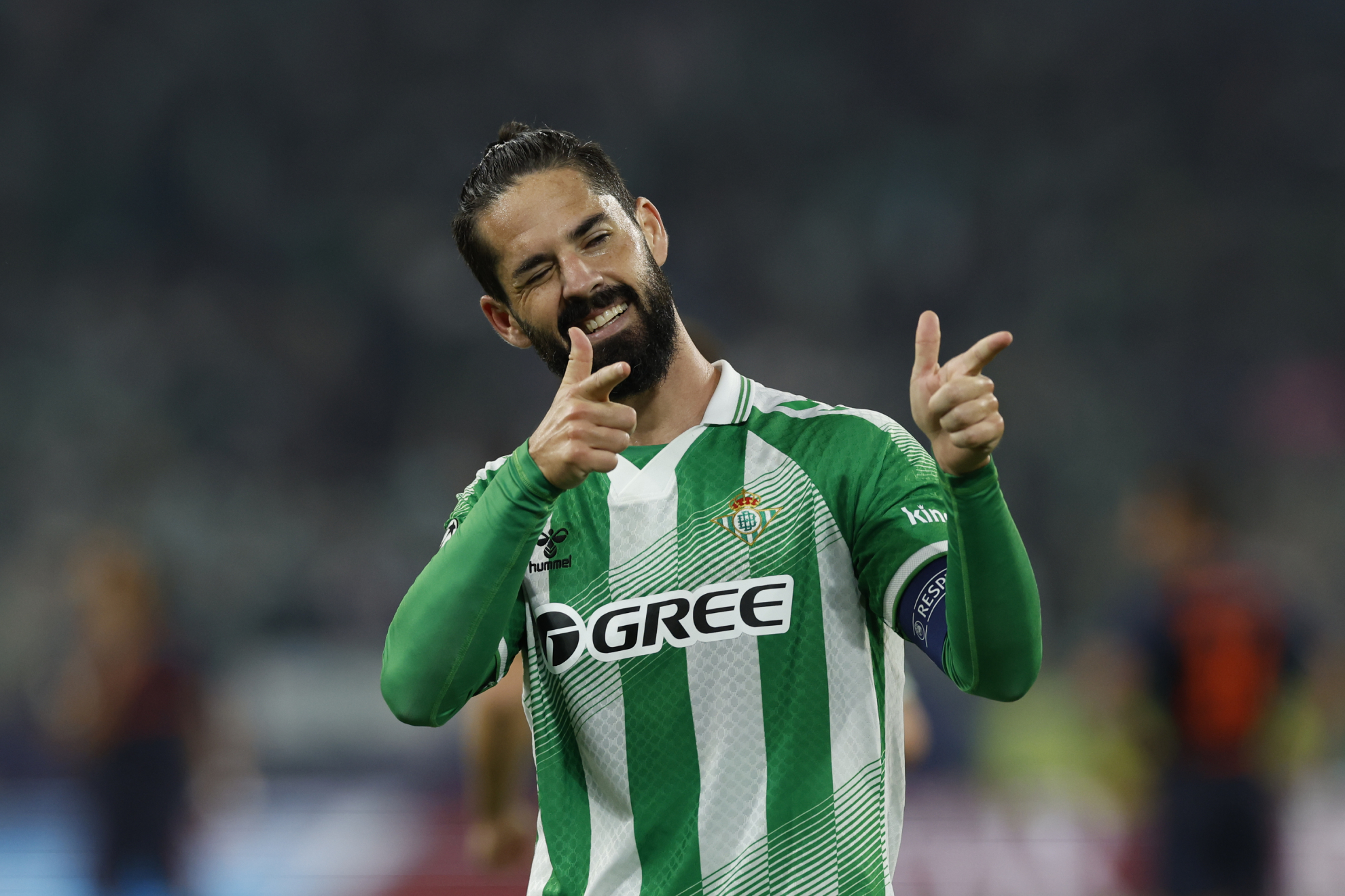 Isco celebra su gol de penalti frente al Feyenoord en La Cartuja. EFE