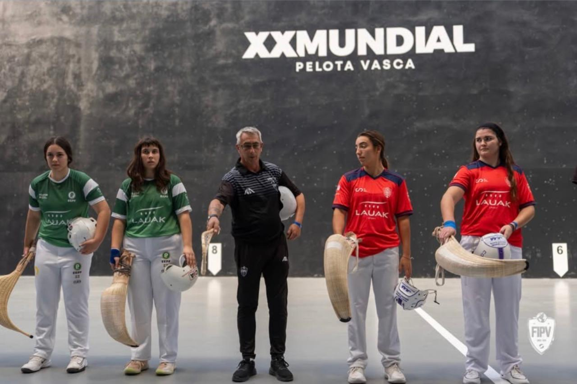 Partido de cesta punta entre las selecciones de España y Euskadi en el Mundial. FIPV