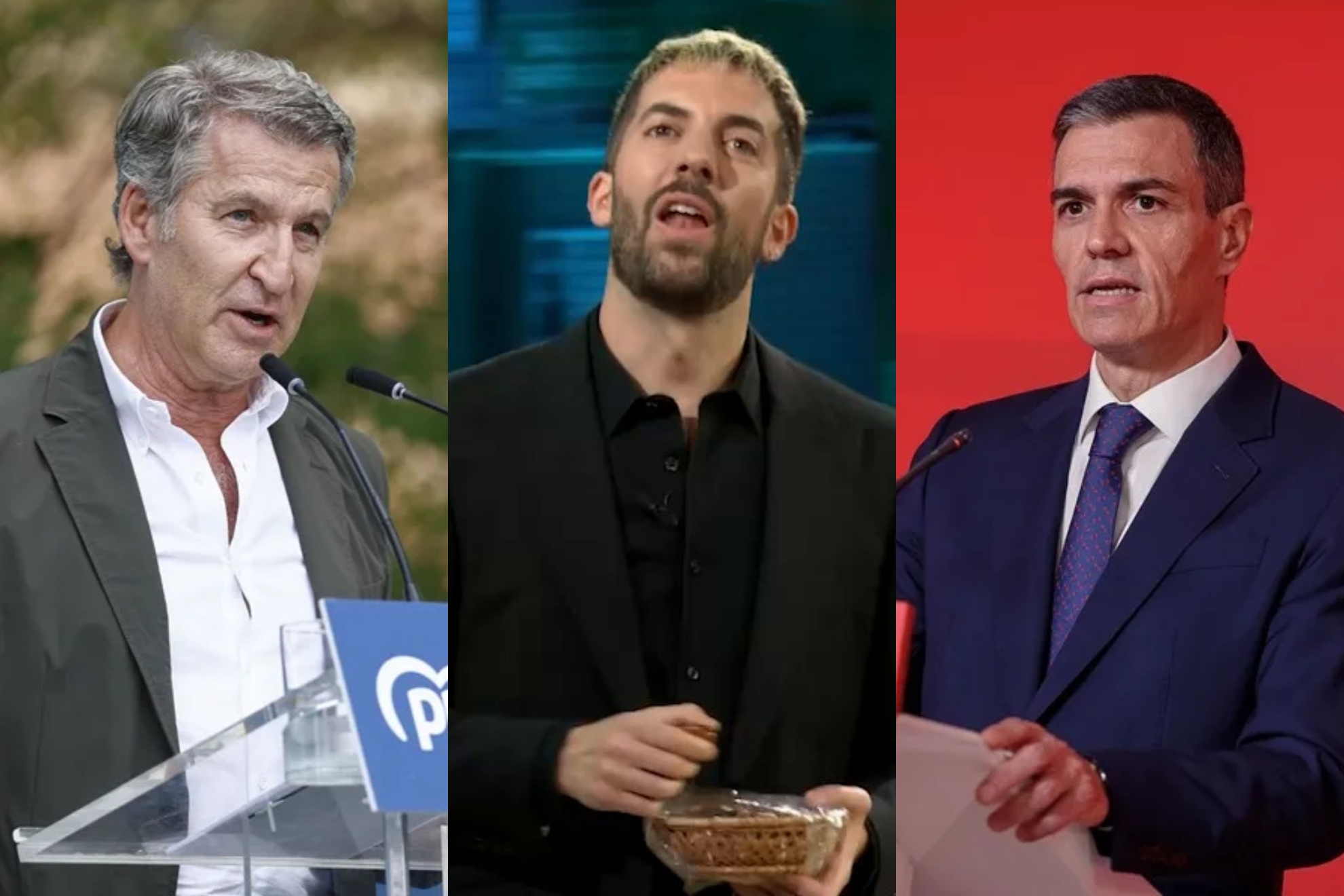 Feijóo, Broncano y Sánchez.
