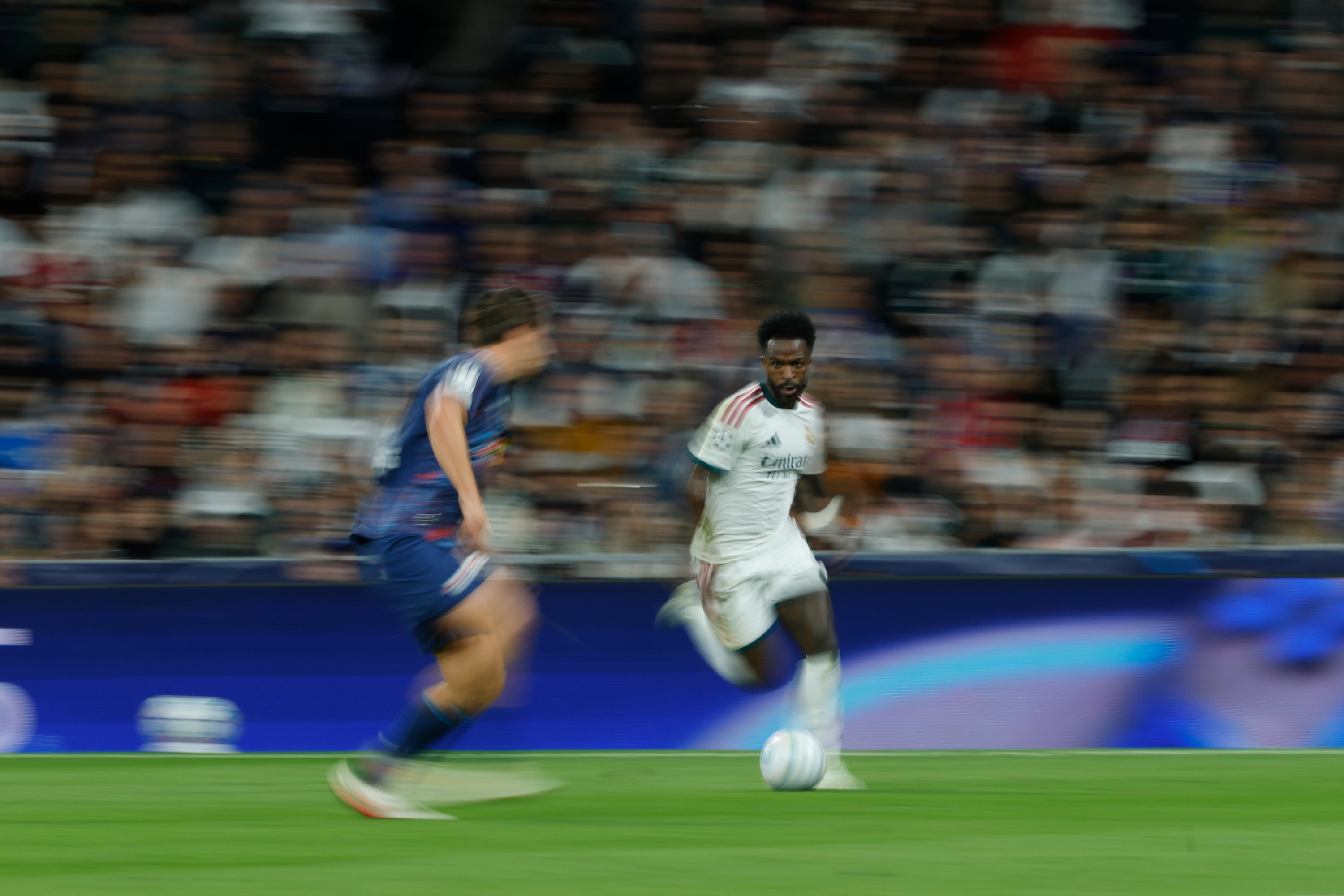 Vinicius Junior, durante el Real Madrid - RB Leipzig en el Santiago Bernabéu Juanjo Martín