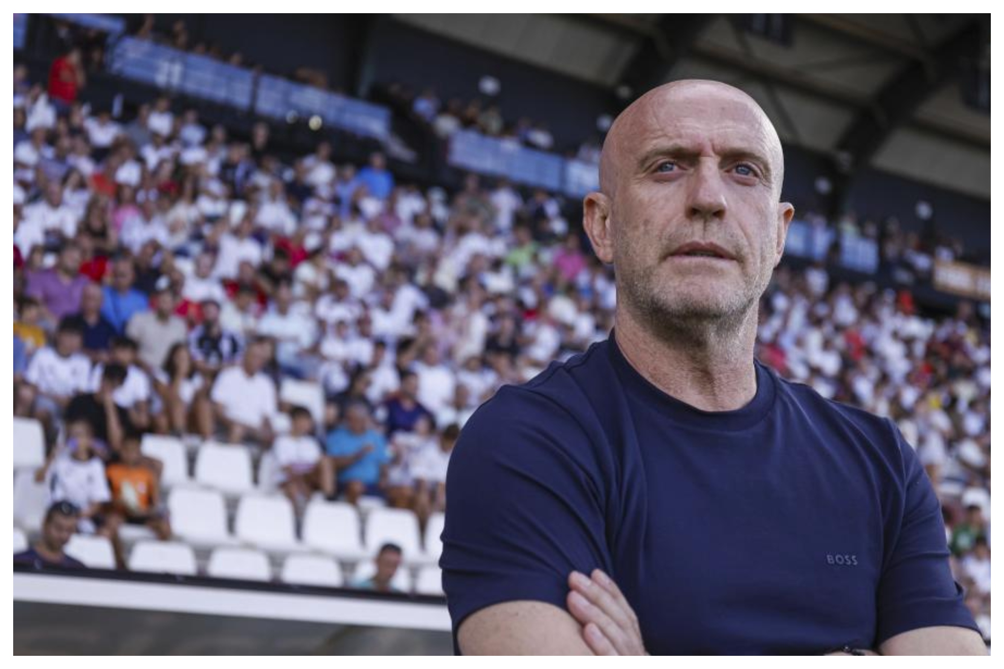 Julián Calero, durante el partido del Oviedo en el Carlos Belmonte LALIGA