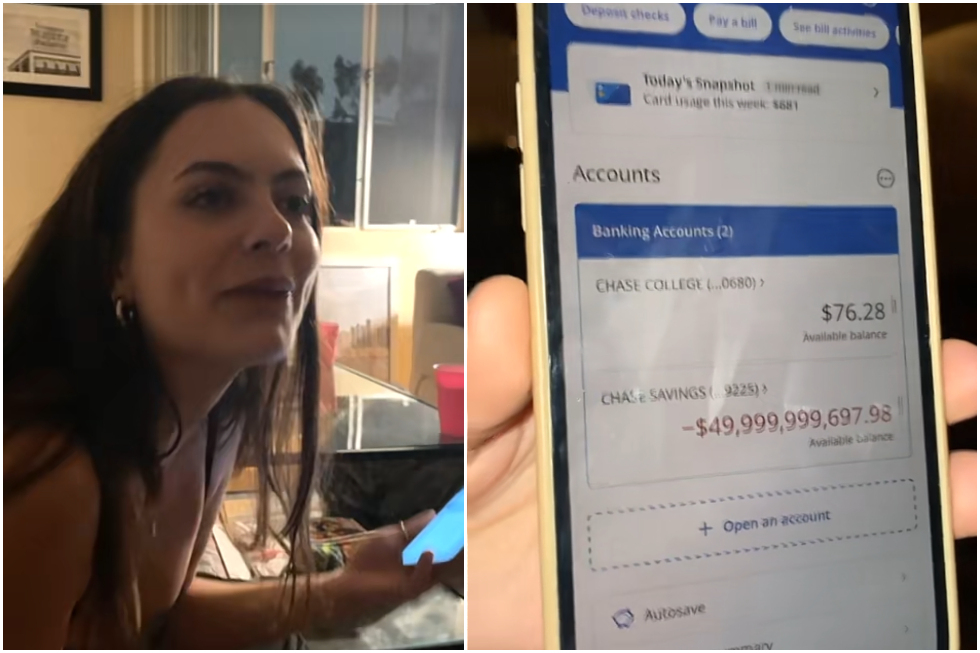Maddie McGivern descubre una deuda de casi 50.000 millones de dólares en su cuenta. TikTok