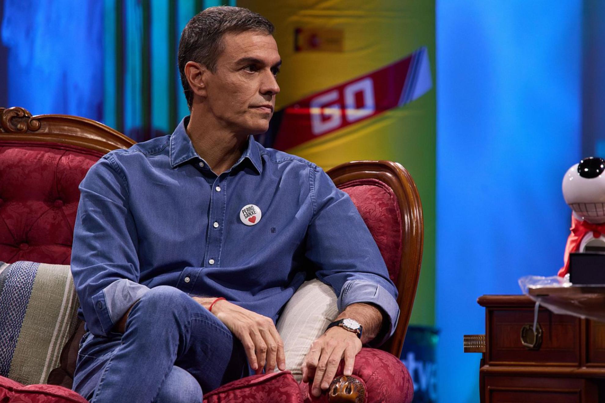 Pedro Sánchez, este jueves, durante su visita a 'La Revuelta'. RTVE
