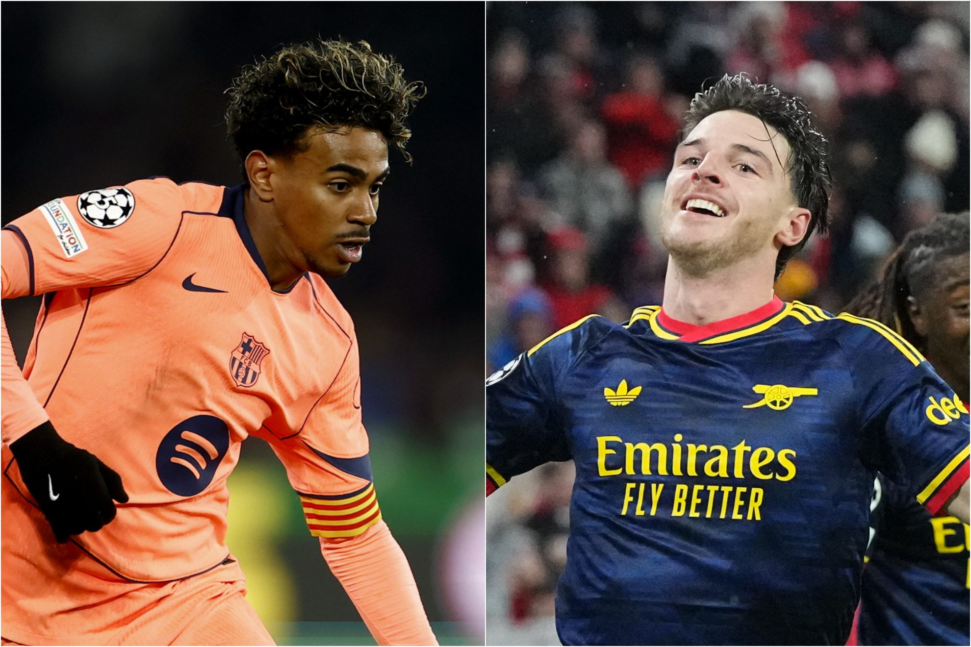 Lamine Yamal y Declan Rice EFE y LAPRESSE