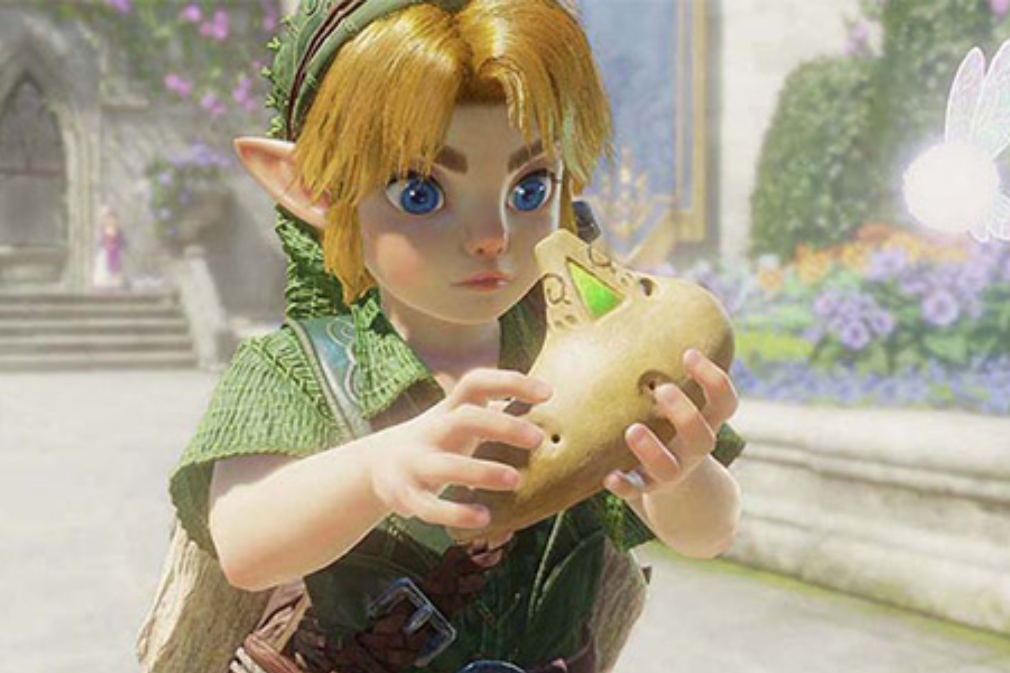 Link niño con la ocarina regalo de Saria Nintendo