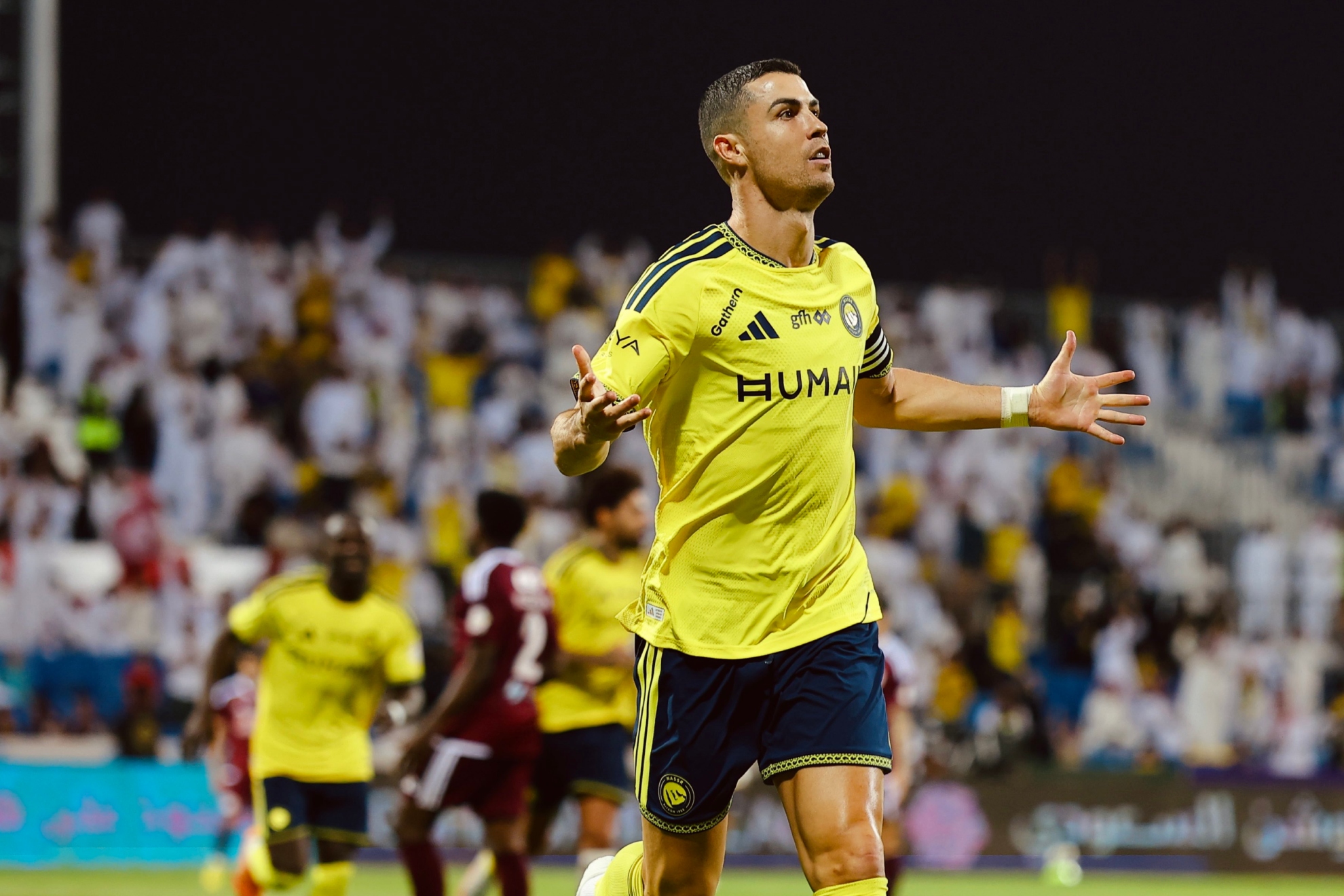 Cristiano Ronaldo celebra su gol ante Al Faysaly. AL NASSR.