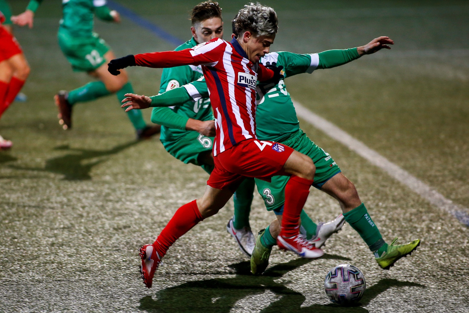 Mario Soriano, en su debut con el Atlético. EFE