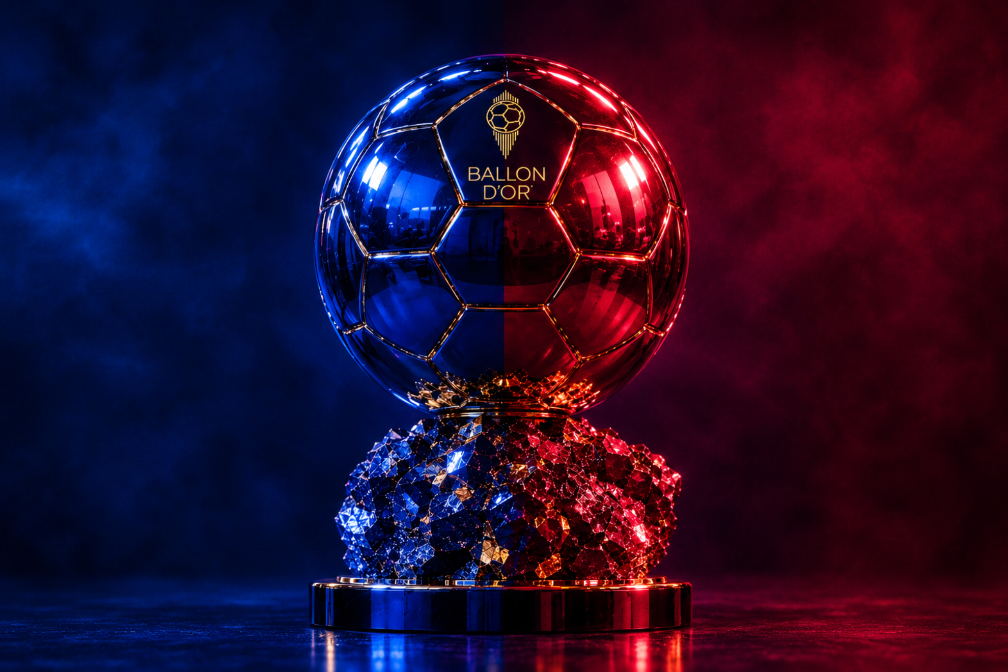 Balón de Oro teñido de azulgrana Imagen generada por IA