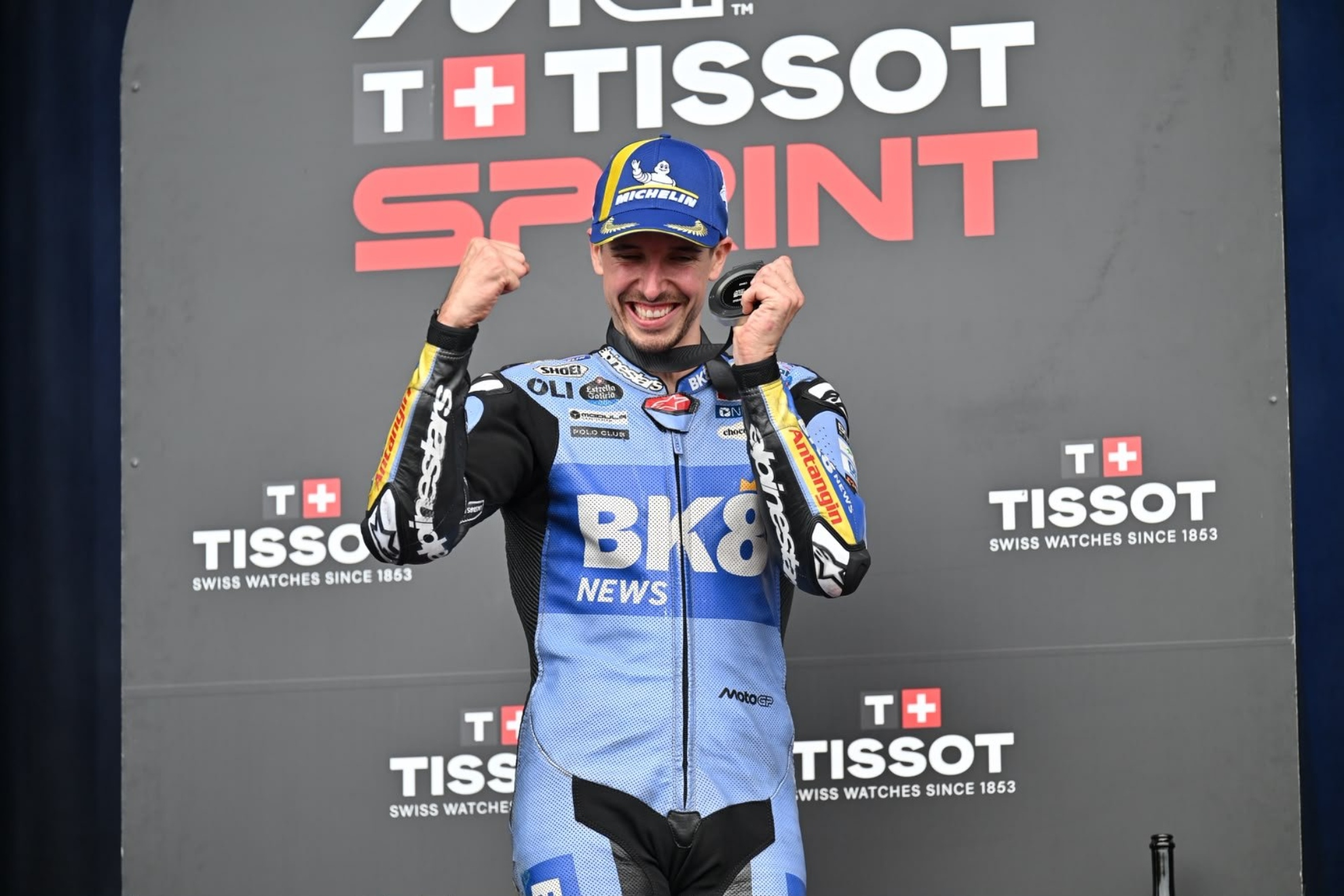 Álex Márquez, en el podio. MICHELIN