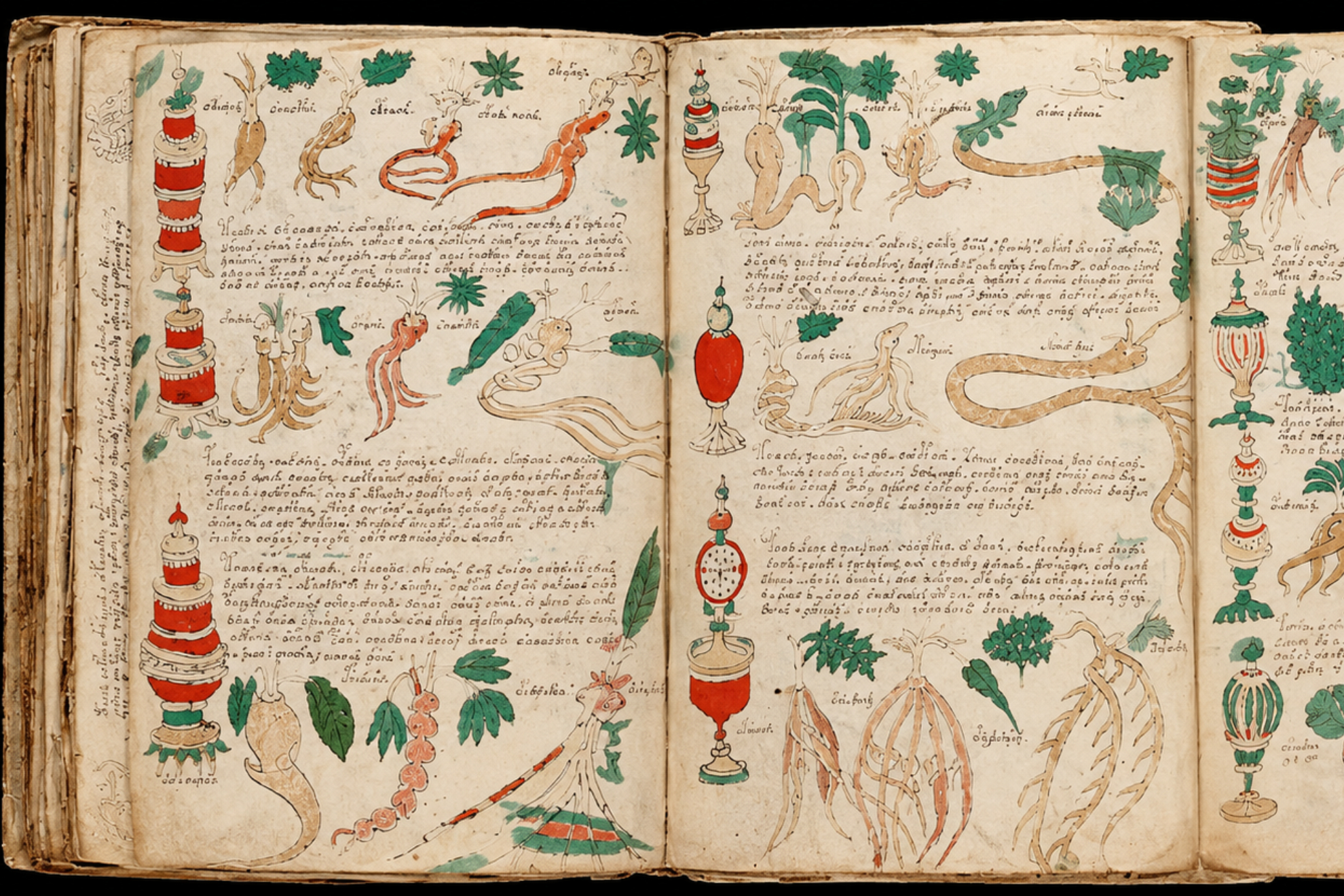 Ilustración desplegable del manuscrito de Voynich IA