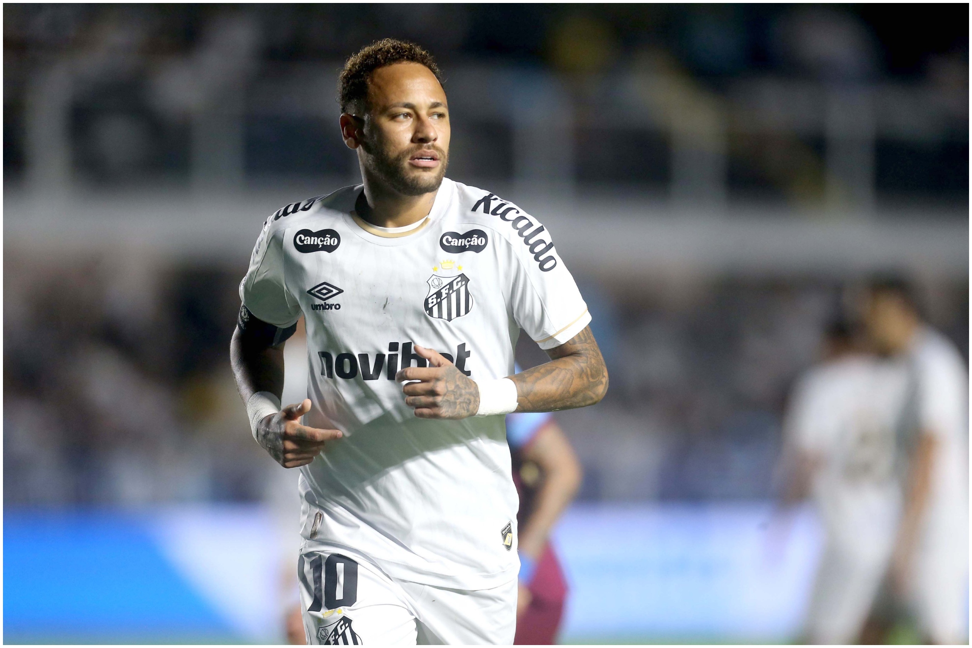 Neymar en un partido con el Santos. Guilherme Dionizio