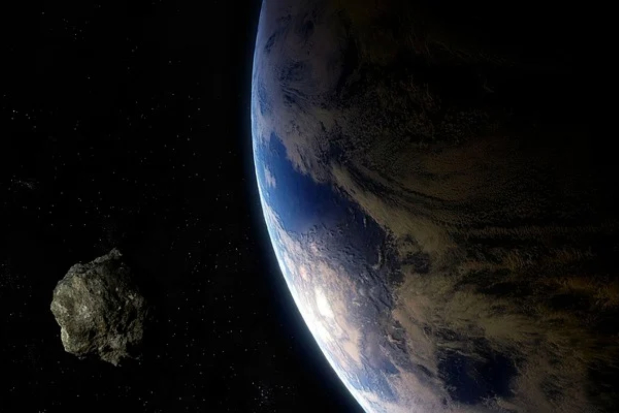 Imagen de recurso de un asteroide y la Tierra. Pixabay.
