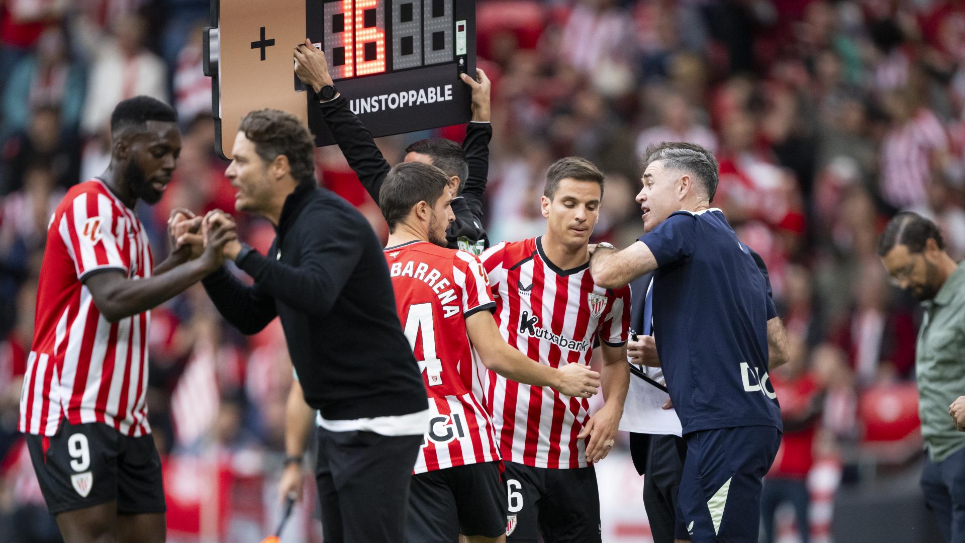 Galarreta tuvo que ser sustituido por Gerenabarrena en el minuto 18.