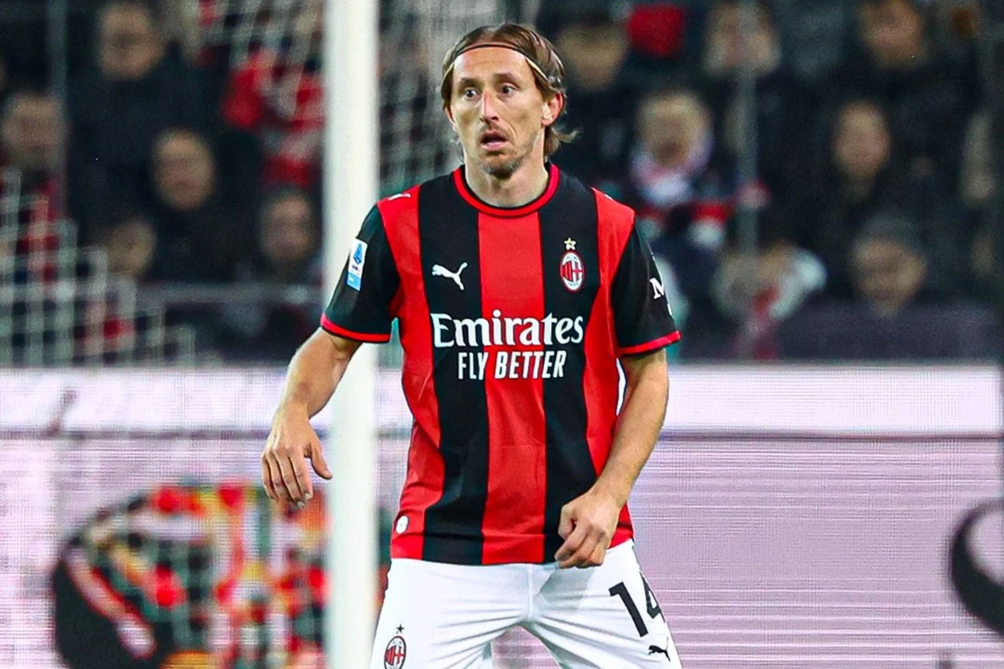 Luka Modric, durante el partido contra Udinese @acmilan