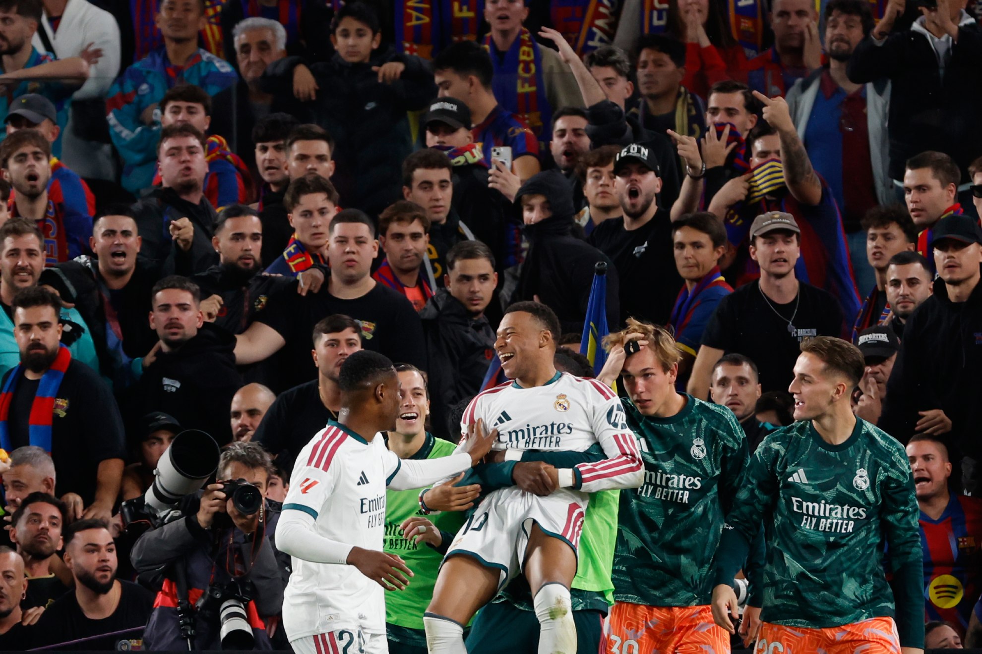 La celebración del 1-2 de Mbappé. LAPRESSE