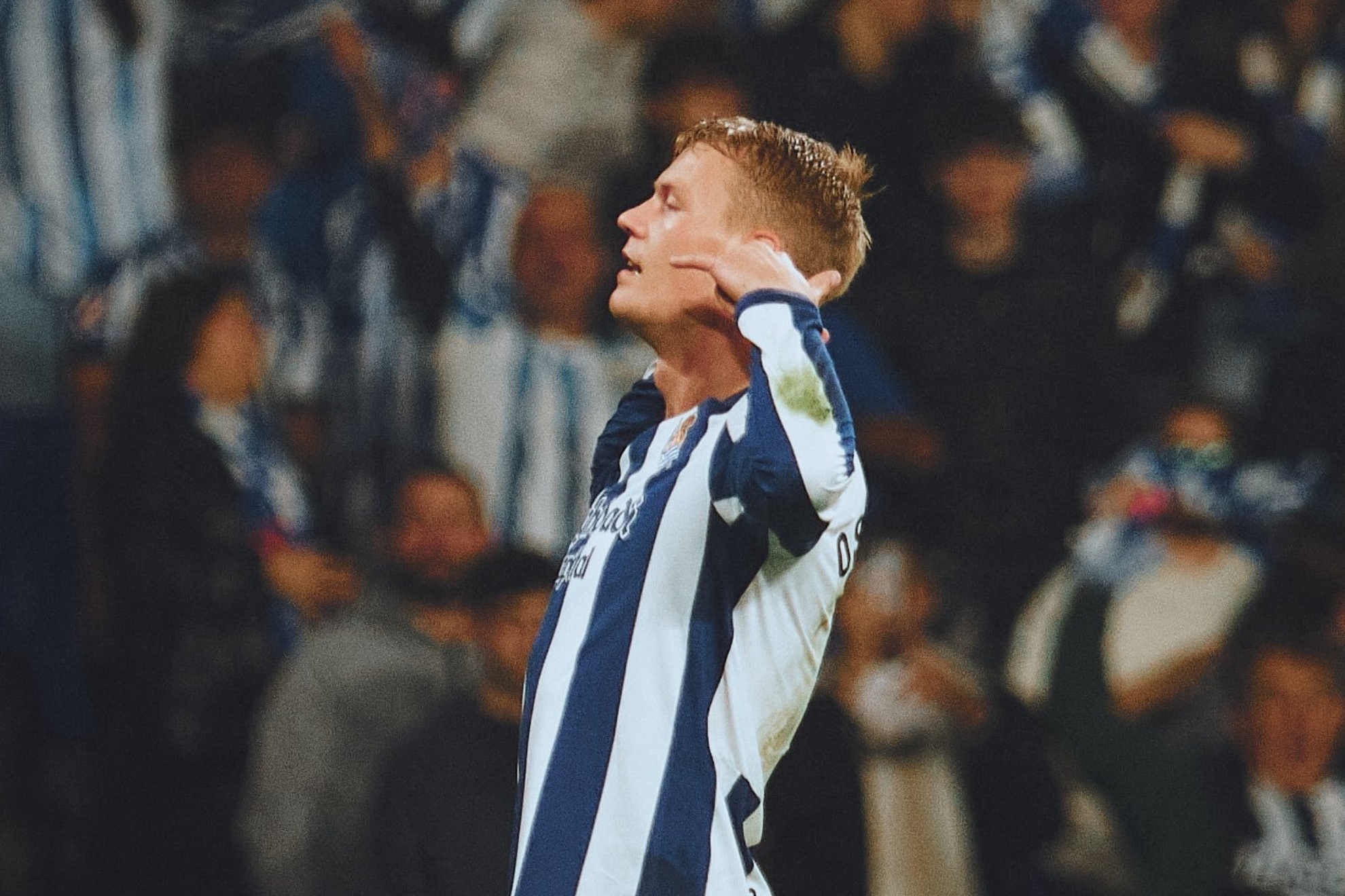Óskarsson celebra el gol que le marcó el domingo en Anoeta al Levante. REAL SOCIEDAD
