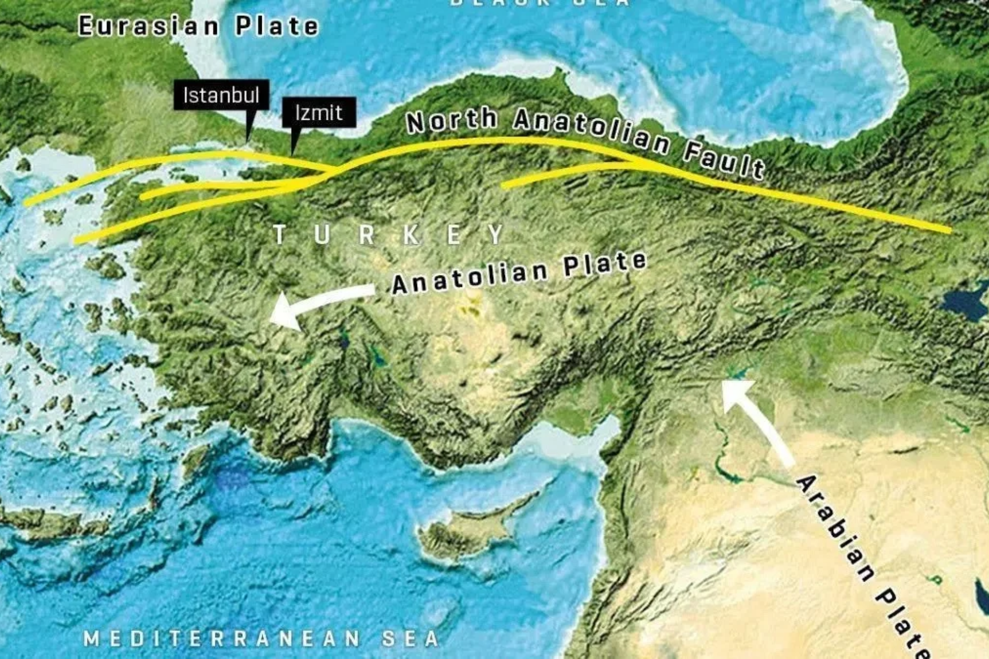 Turquía se enfrenta a un riesgo sísmico extremadamente alto GEBCO 2014.