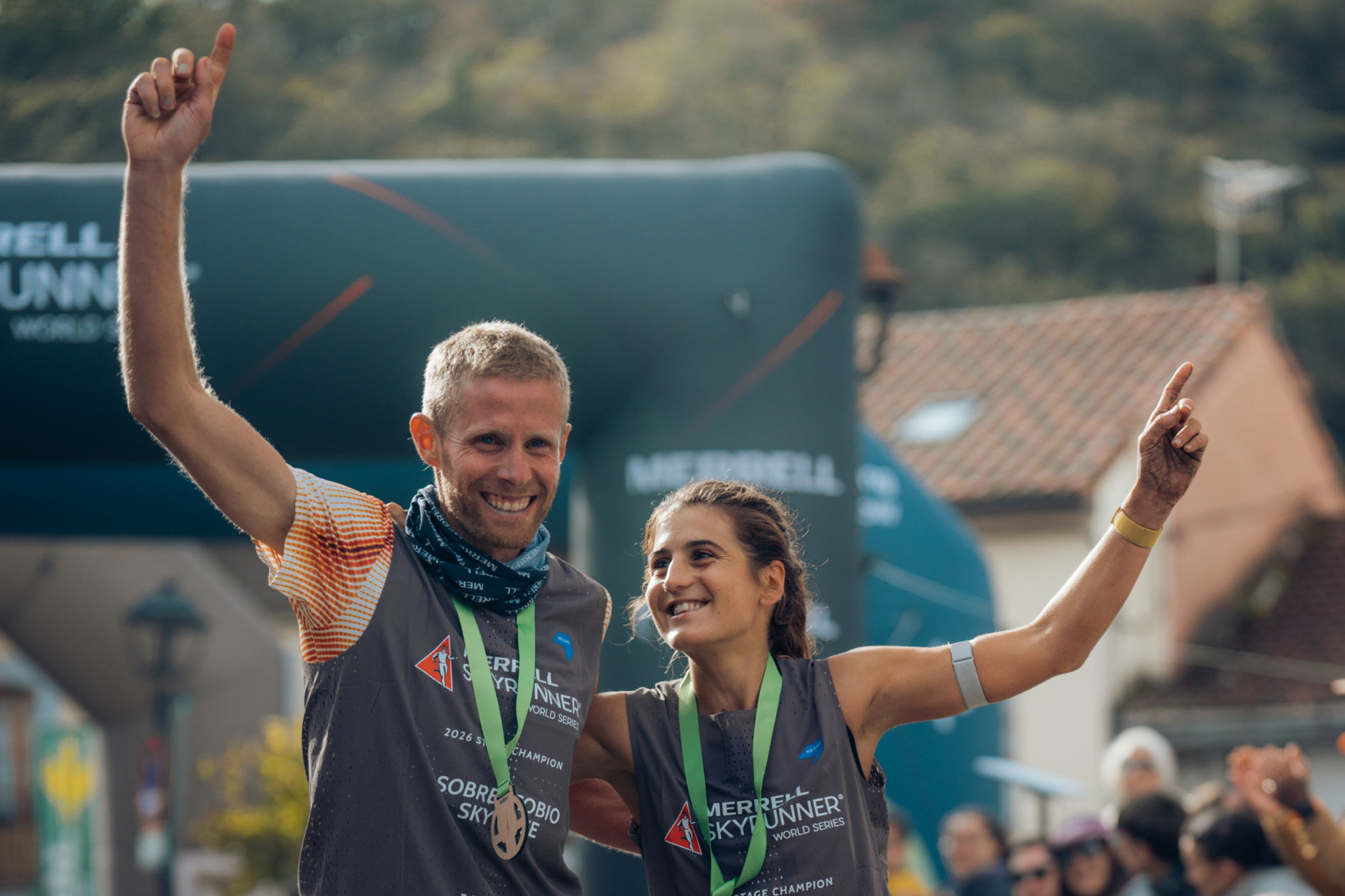 Frédéric Tranchand y Sara Alonso, ganadores de la EDP Sobrescobio Skyrace. EDP Sobrescobio