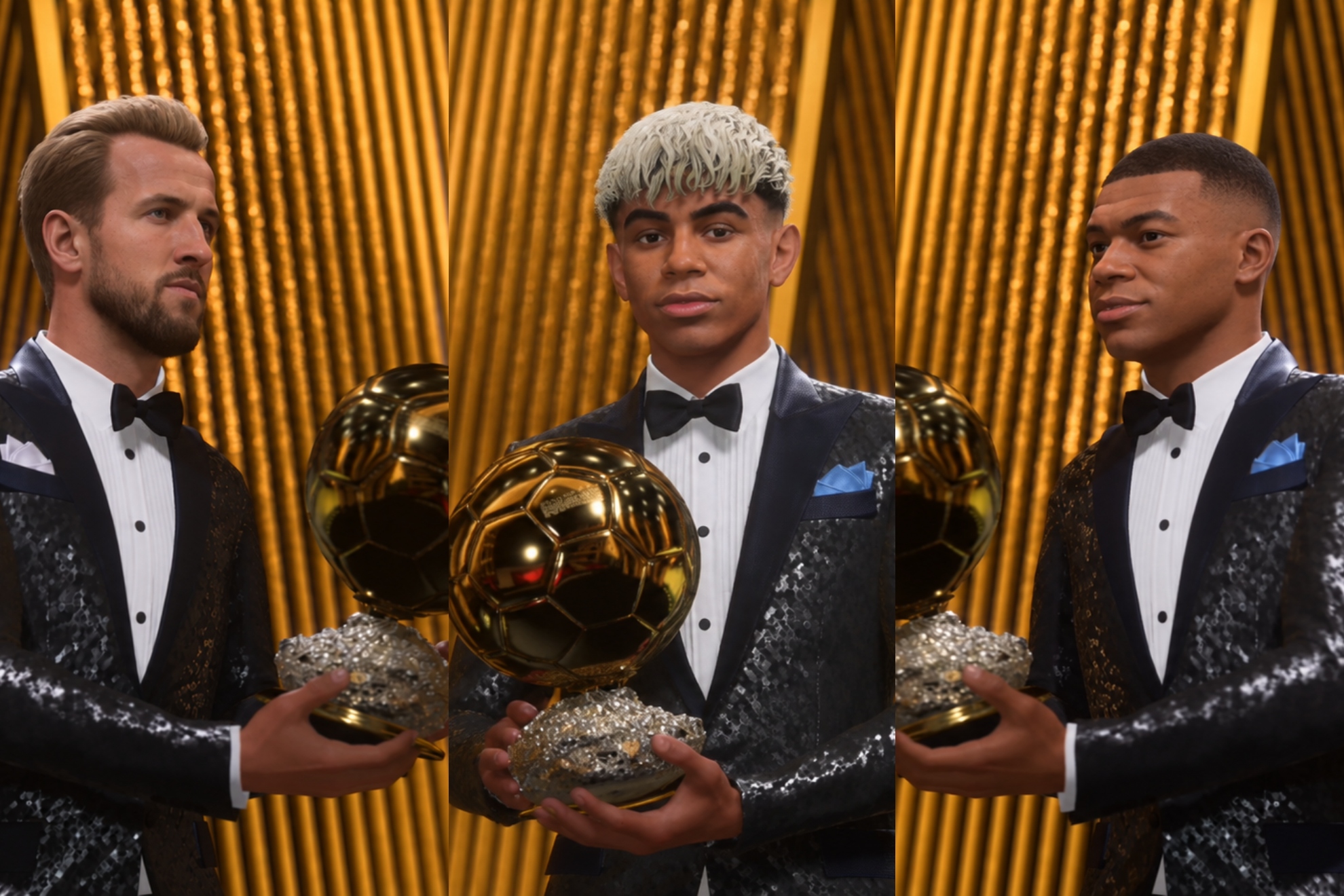 Harry Kane, Lamine Yamal y Mbappé con el Balón de Oro en FC 27