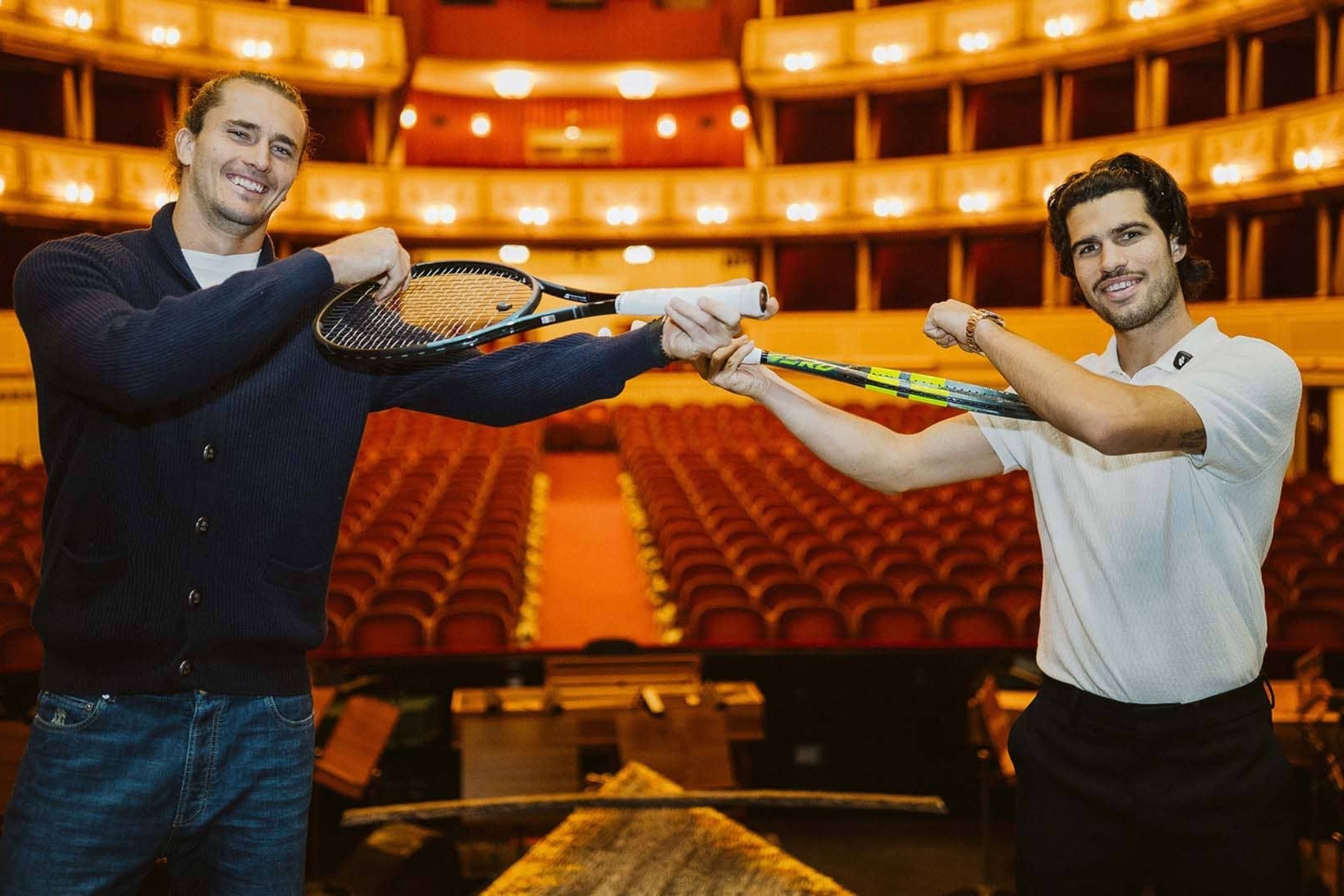 Zverev y Alcaraz, en la Ópera de Viena.