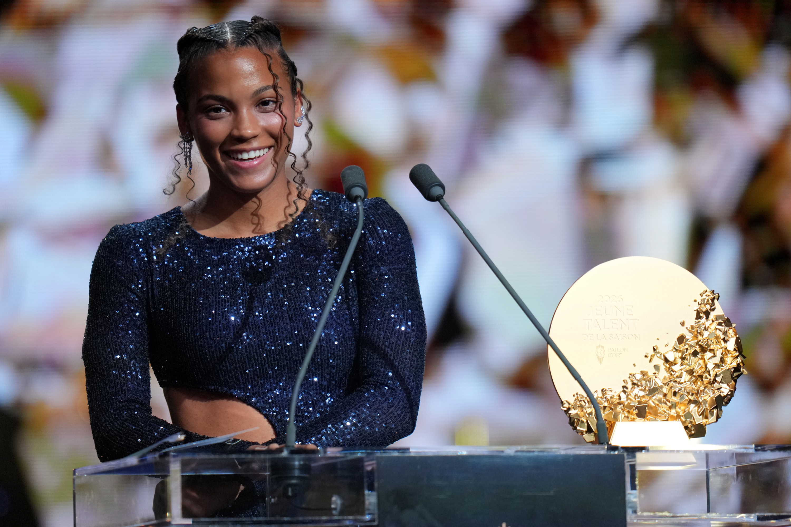 Vicky López, en la Gala del Balón de Oro tras recibir el premio a mejor talento joven LaPresse