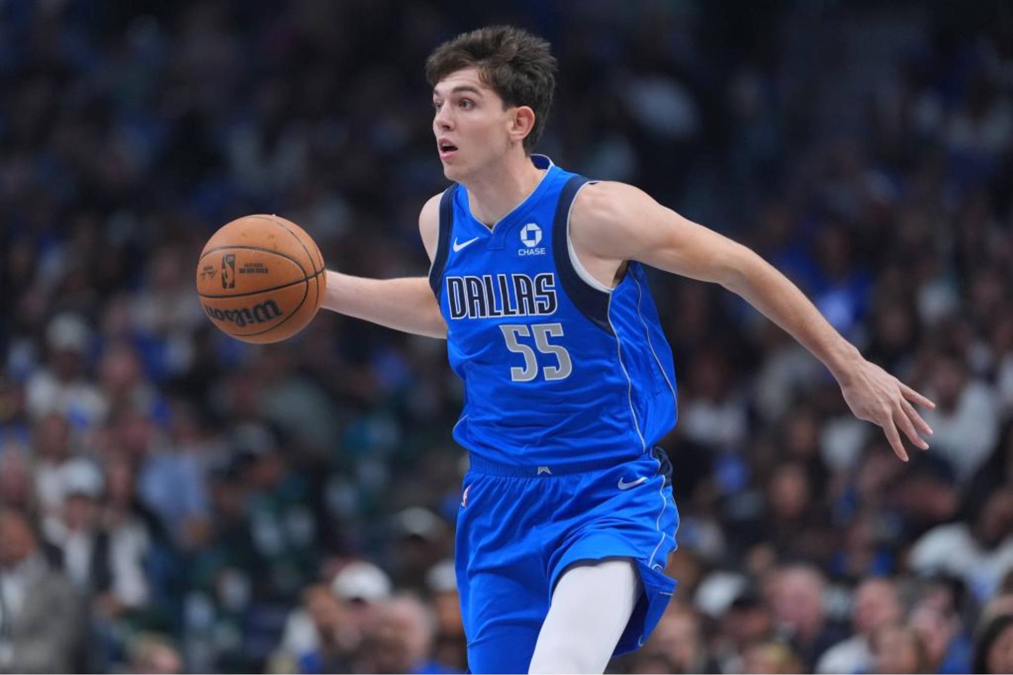 Sergio de Larrea en un partido con los Dallas Mavericks