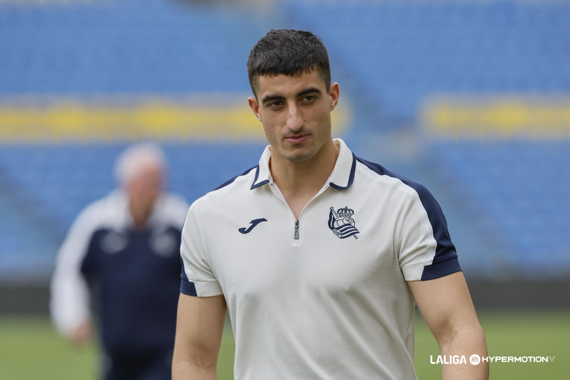 Lander Olasagasti, en Las Palmas minutos antes de debutar con el Sanse. LALIGA