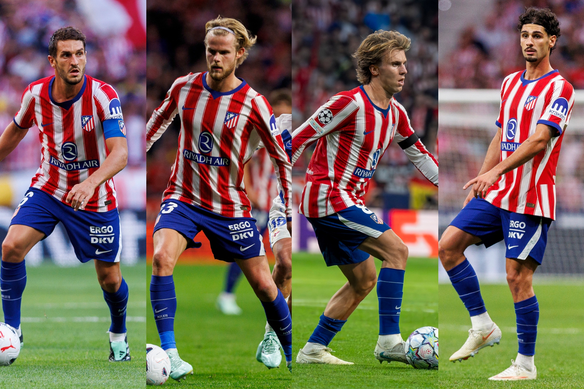 Koke, Hjulmand, Barrios y Cardoso.