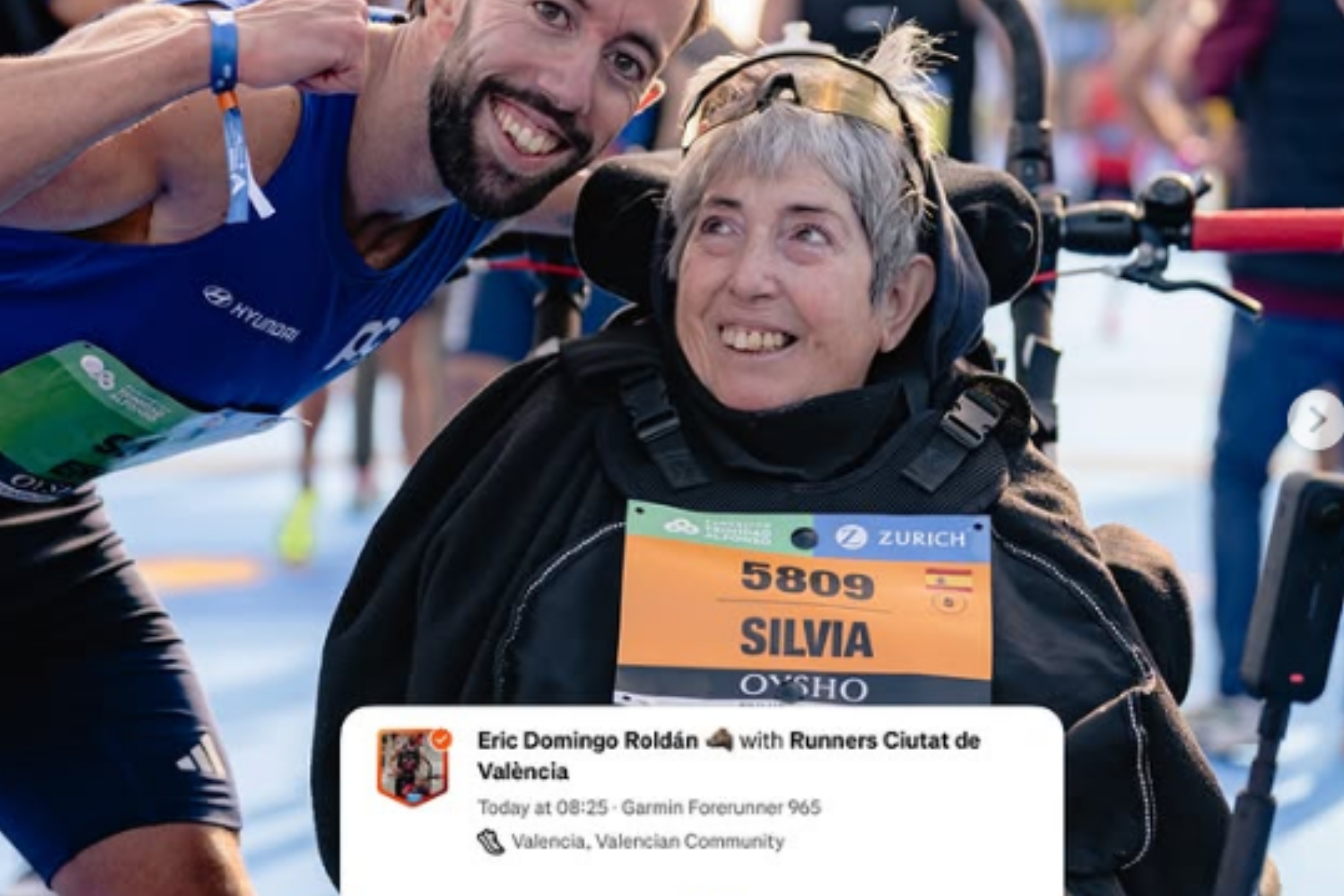 .102 años y un medio Ironman con su nieto: la hazaña de Laia que emociona al deporte