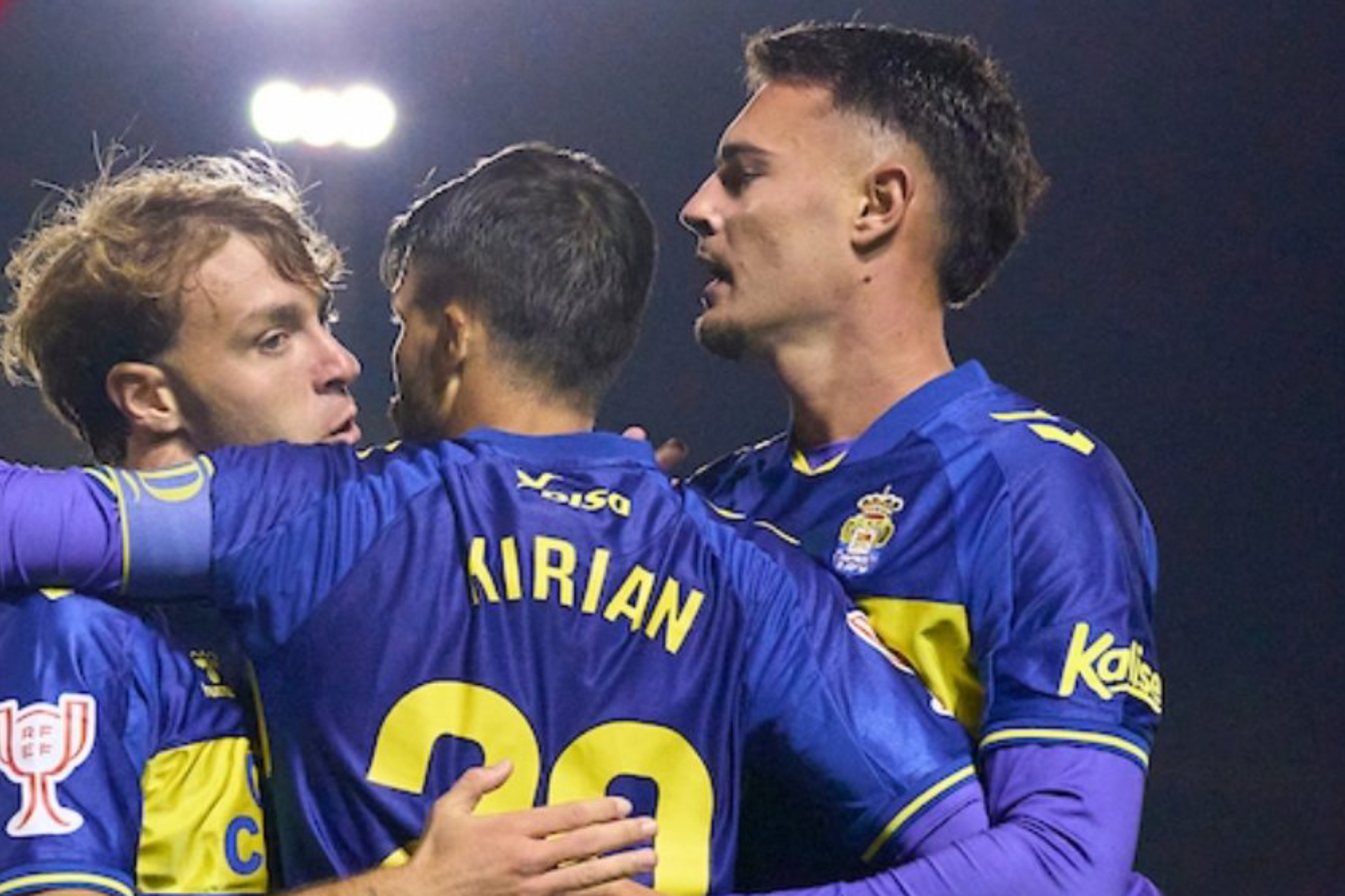 Los jugadores de la UD, celebrando uno de sus goles. UD LAS PALMAS