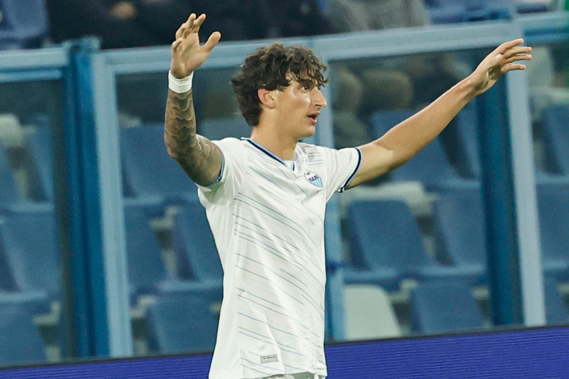 Romano Floriano Mussolini celebra su gol con la Lazio. EFE.